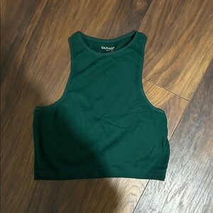Garage Women's Dark Green Ribbed Crop Top